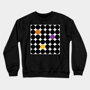 Black dots with orange, yellow and violet points Crewneck Sweatshirt